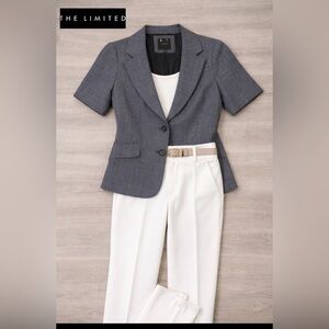 The Limited Collection Grey Short Sleeve Professional Career Blazer Size Small